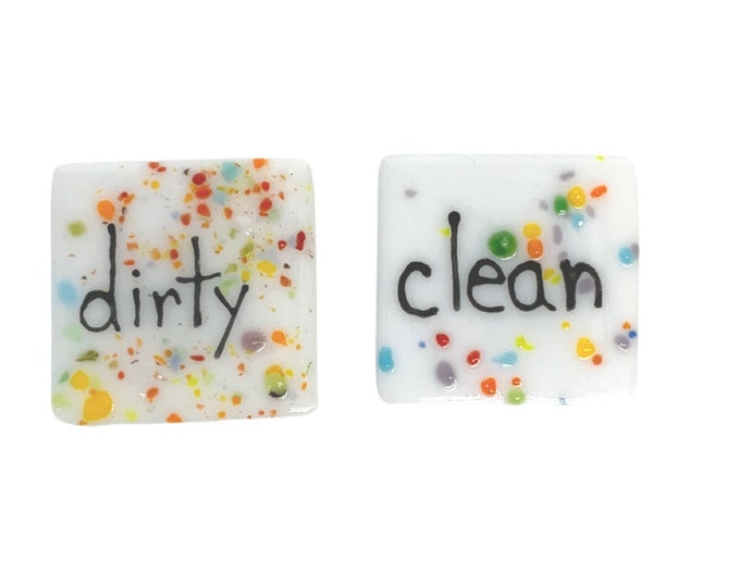 Clean and dirty fused glass magnets