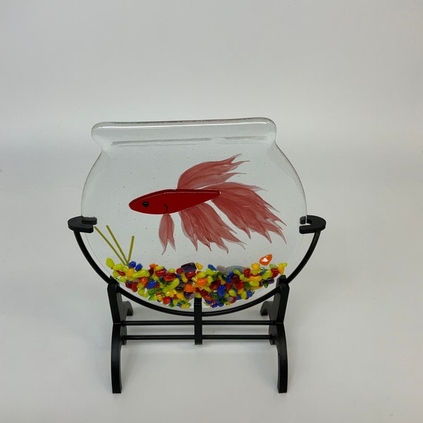 Blown Glass Betta Fish Bowl Etsy