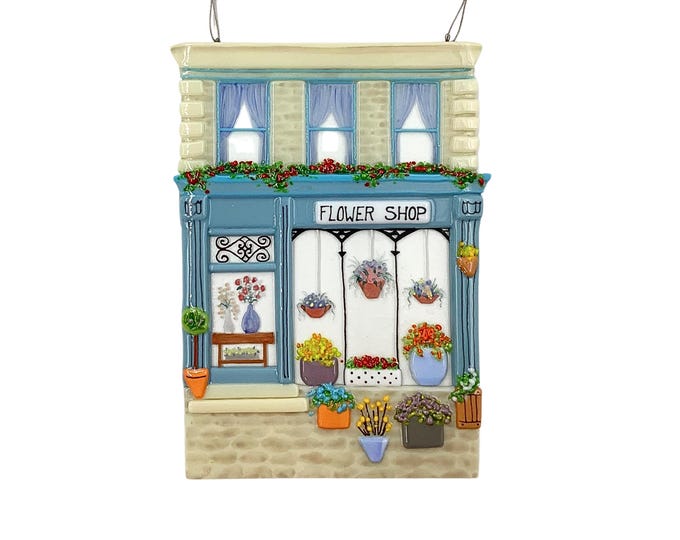 Flower shop fused glass building