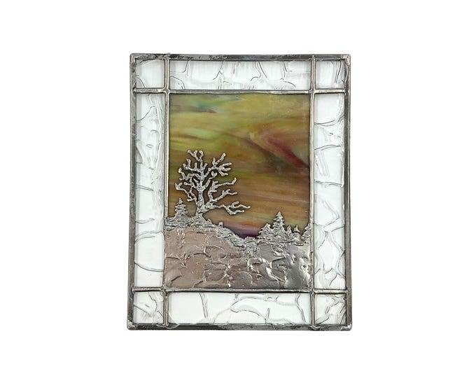 Silhouette stained glass panel