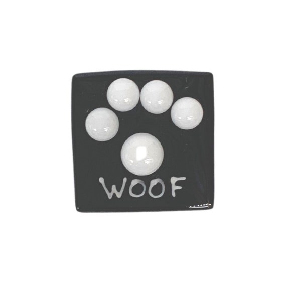 Woof fused glass magnet