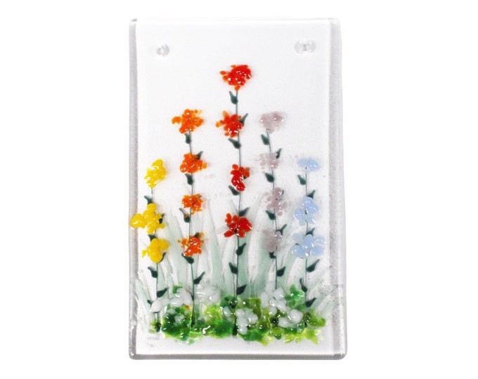 Small Wildflowers Fused Glass Hanging