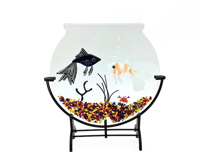 Medium Orange Tiger Stripe and Black Fishbowl