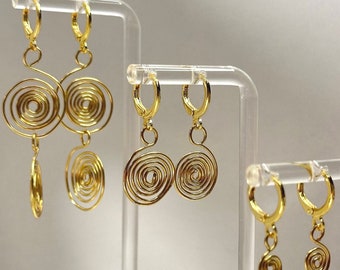 Gold Spiral-Draht-Ohrringe