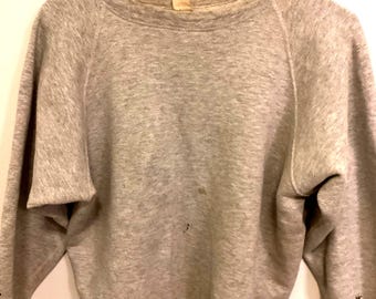 50s 60s Hanes Size Medium Windshield Sweatshirt Vintage Raglan