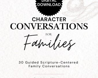 Cahier d'exercices de dévotion familiale chrétienne | Conversations sur les caractères basées sur les Écritures (PDF) | Mémorisation des Écritures pour les enfants