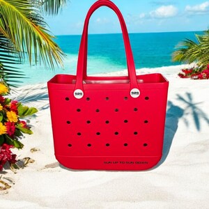 Venture Sack Red Medium Tote Bag | Premium Tote for Getaways | Outdoor Adventures Family Bag | Washable and Resilient Bag | Travel Companion