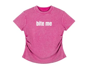 Bite me Renee Rapp Vintage Tshirt Acid Wash Bodycon Renee Rapp gift for fans concert festival idea
