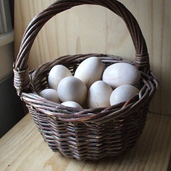 6 Farm Fresh Wooden Hen Eggs Organic Food For Pretend Play Image 0