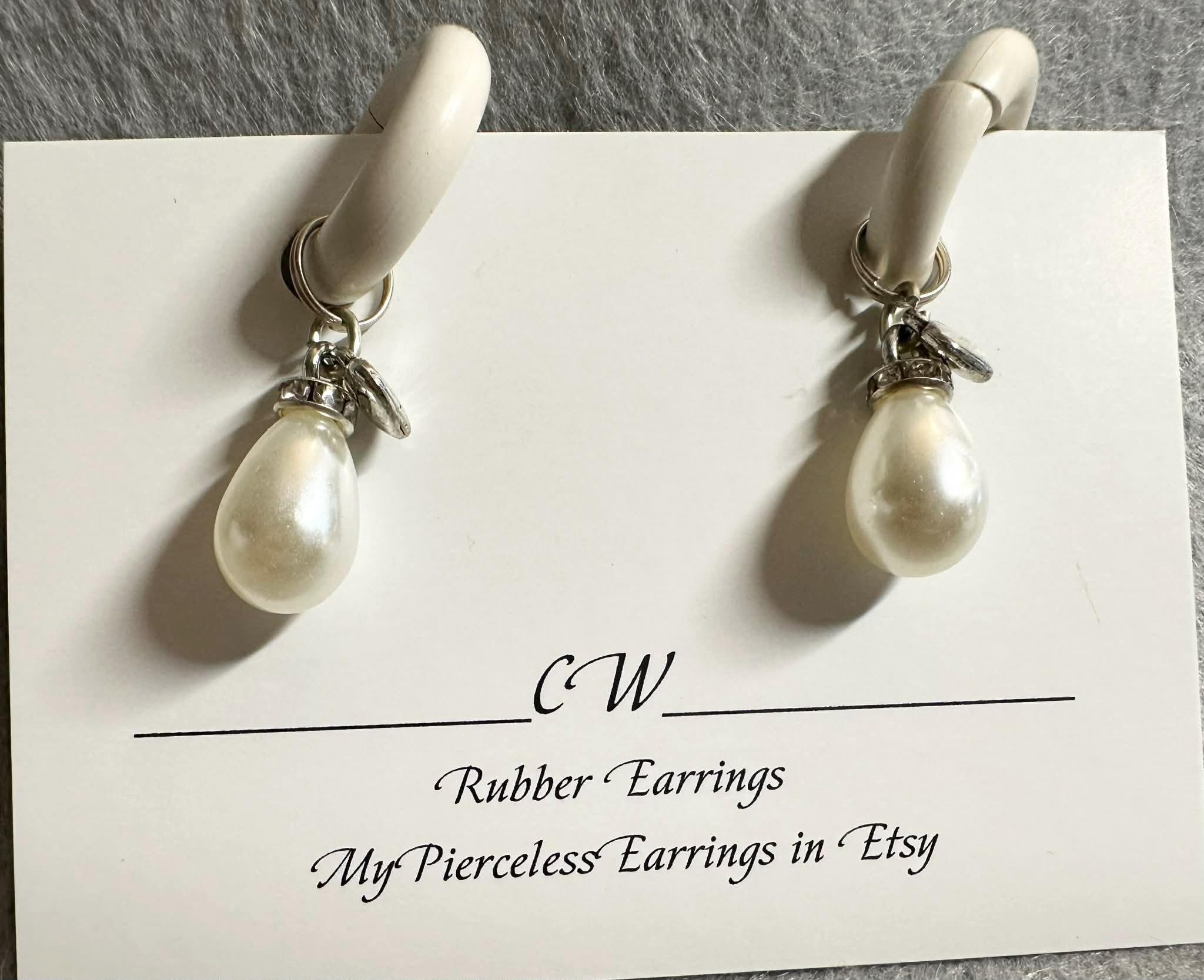 Pearl Drops Pierceless Earrings Pr - Etsy