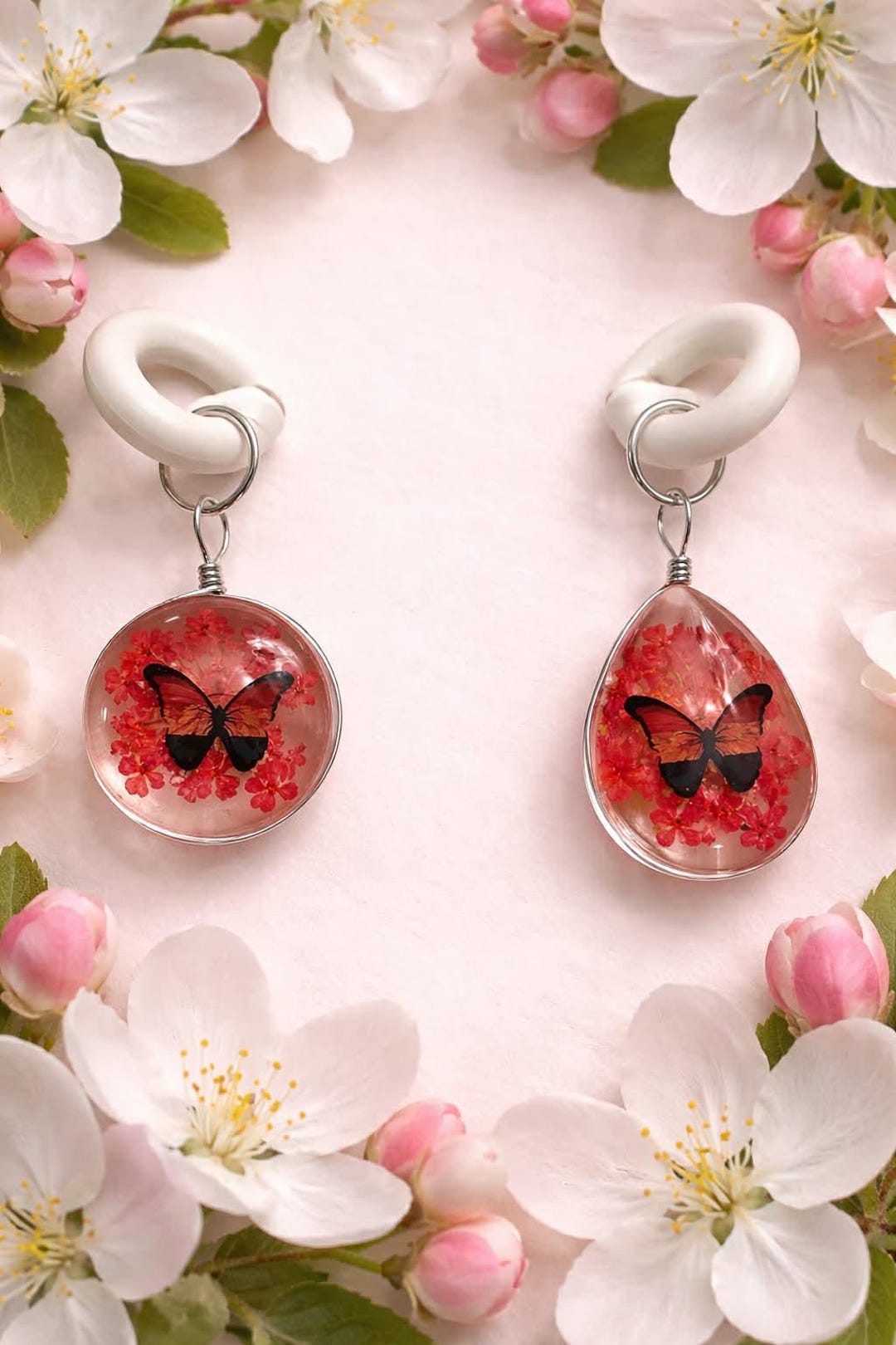 Pierceless Enclosed Colorful Butterfly Earrings Pr - Etsy