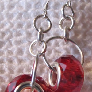 BLING! Large Red Facted Crystal Earrings