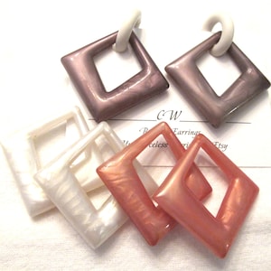 Large Squares 3 in 1 Rubber Earrings pr
