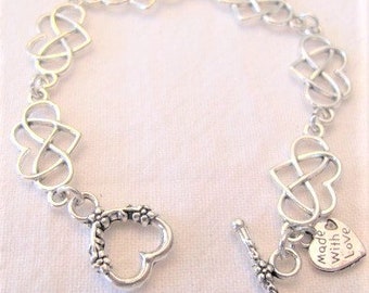 Hearts Entwined Silver Bracelet