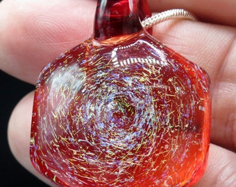 JWST Hexagon red shift galaxy space necklace pendant - spiral galaxy pendant with rainbow stars - JST space telescope - universe necklace