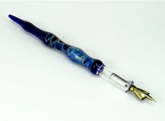 Uranium UV reactive handformed glass dip pen for calligraphy /& drawing pen unique gifts collectable glass fountain pen science gift