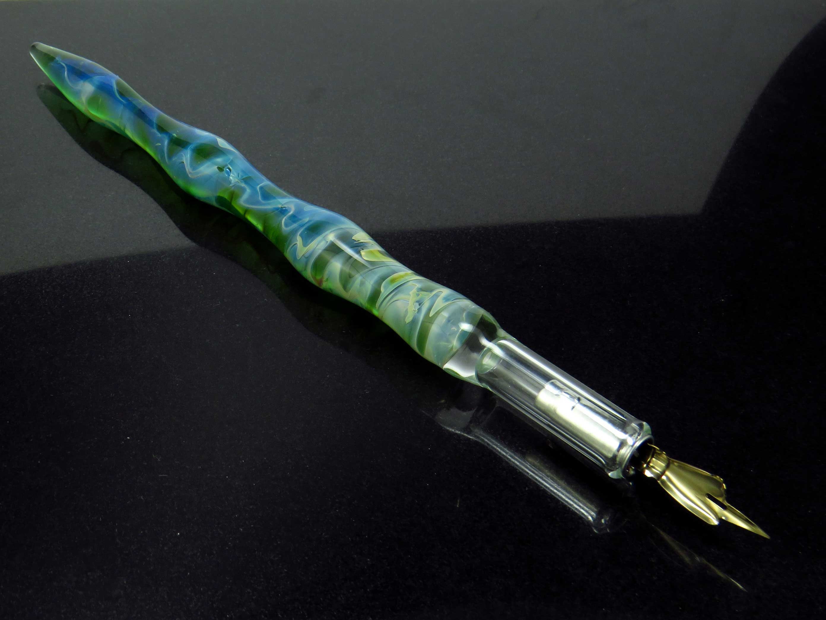 Glass Dip Nib Ink Fountain Pen Signature Pen Writing Elegant Novelty Green Glass Dip Nib Ink Fountain Pen Signature Pen Writing Elegant Novelty Green