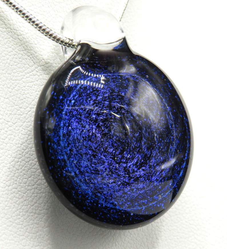 Electric blue spiral galaxy jewellery blue to purple stars space pendant necklace teachers gifts blue stars jewellery image 4