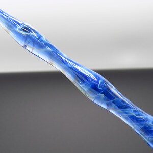 Jellyfish glass dip pen in sapphire blue silver luster unique gifts for him glass calligraphy & drawing fountain pen sea gifts image 3