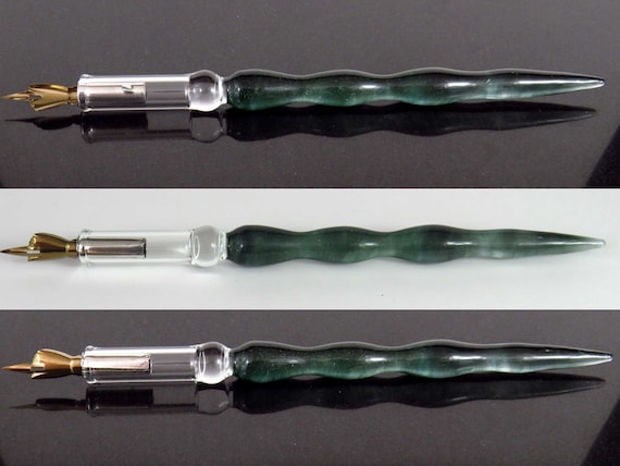 Uranium UV reactive handformed glass dip pen for calligraphy /& drawing pen unique gifts collectable glass fountain pen science gift