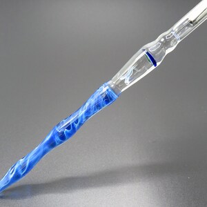 Jellyfish glass dip pen in sapphire blue silver luster unique gifts for him glass calligraphy & drawing fountain pen sea gifts image 4