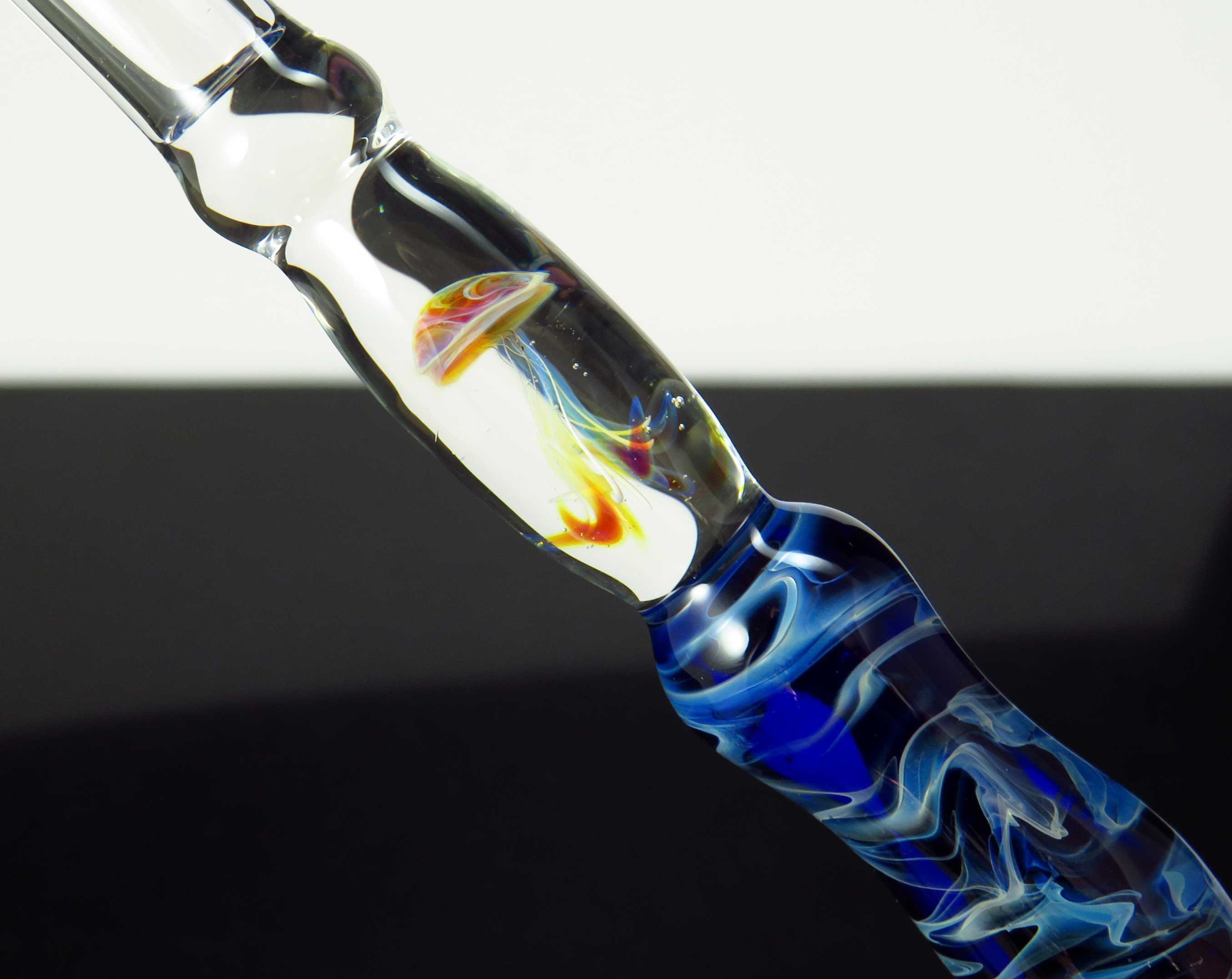 Jellyfish glass dip pen in blue silver luster unique gifts Etsy