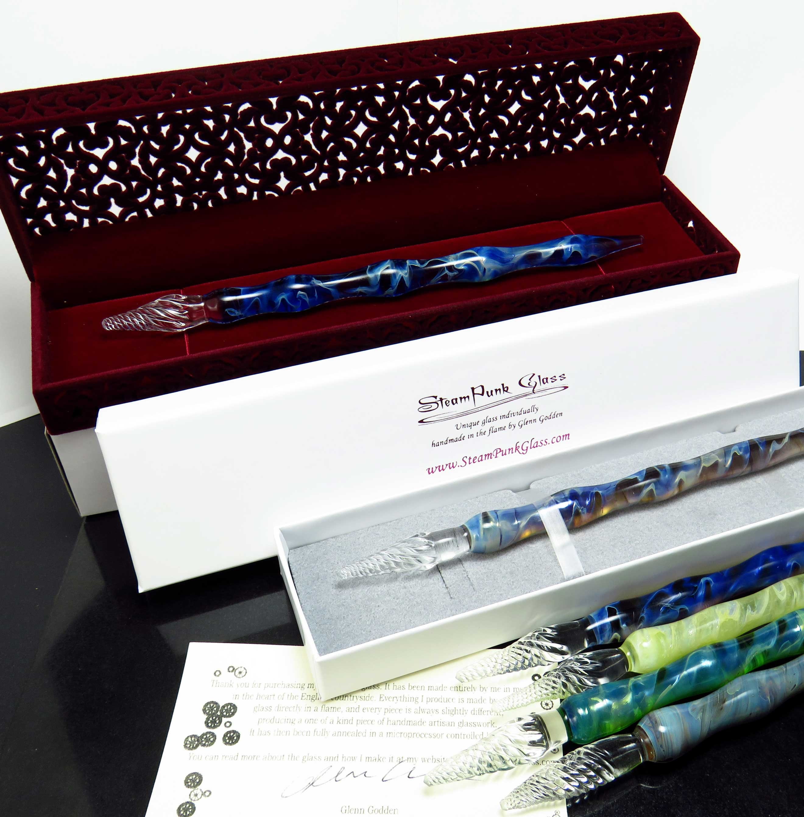Pfauenblauer Glas-Tauchstift – Vintage Füllfederhalter Für Kalligraphie & Kunst