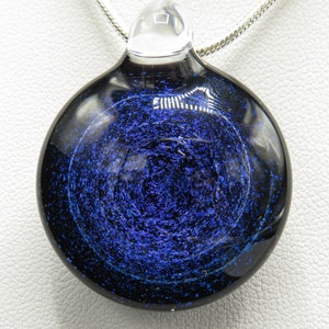 Electric blue spiral galaxy jewellery blue to purple stars space pendant necklace teachers gifts blue stars jewellery image 7