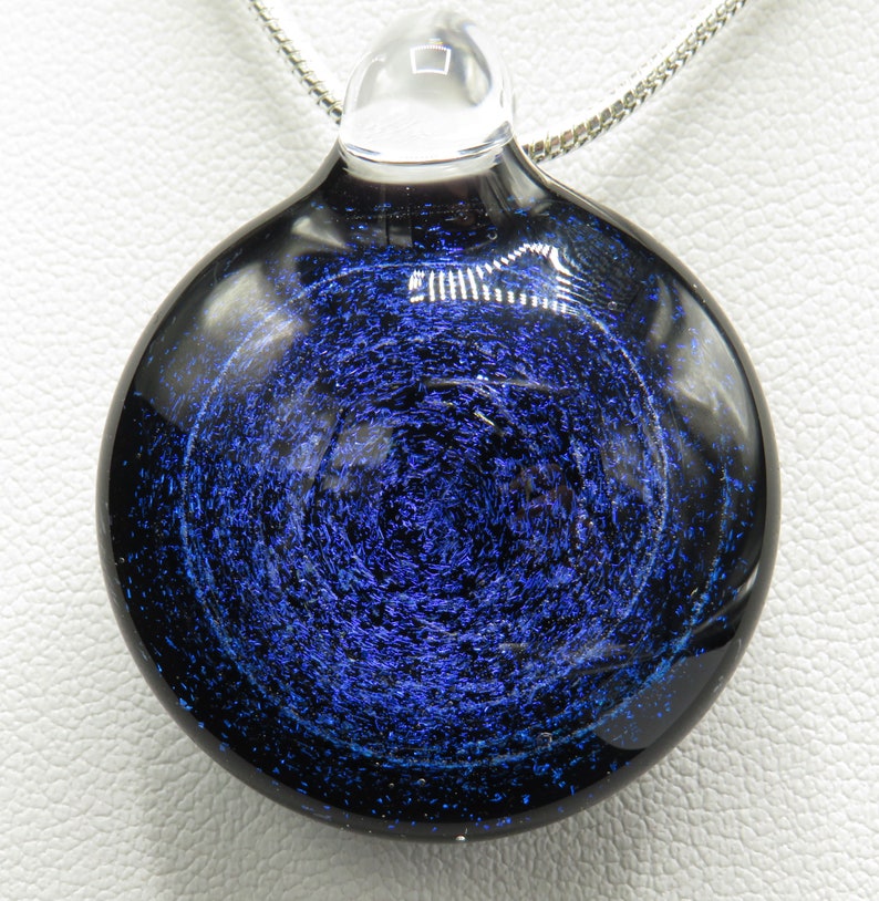 Electric blue spiral galaxy jewellery blue to purple stars space pendant necklace teachers gifts blue stars jewellery image 7