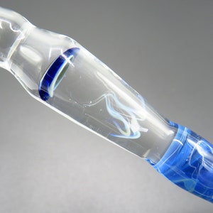 Jellyfish glass dip pen in sapphire blue silver luster unique gifts for him glass calligraphy & drawing fountain pen sea gifts image 5