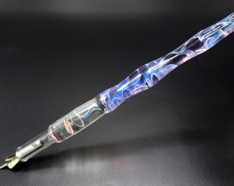 Jellyfish glass dip pen in light purple silver luster - glass fountain pen - glass calligraphy & drawing fountain pen - sea gifts