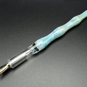 Penna stilografica in vetro verde acqua - penna stilografica in vetro - penne da disegno e calligrafia - opzione set regalo per calligrafia