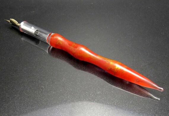 Uranium UV reactive handformed glass dip pen for calligraphy /& drawing pen unique gifts collectable glass fountain pen science gift