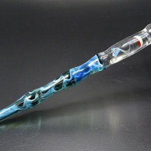 Jellyfish glass dip pen in teal green silver luster unique gifts for him glass calligraphy & drawing fountain pen sea gifts image 7