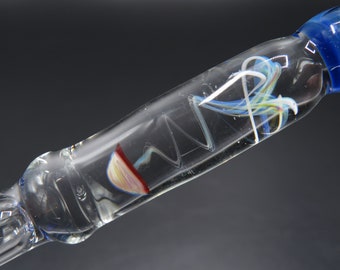 Jellyfish glass dip pen in blue glass - unique gifts for him - calligraphy set option - glass calligraphy & drawing fountain pen - sea gifts