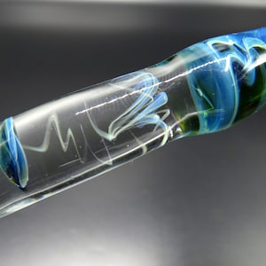 Jellyfish glass dip pen in bright green silver luster - glass fountain pen - glass calligraphy & drawing fountain pen - sea gifts