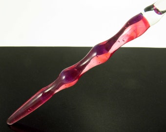 Pink glass dip pen for calligraphy with blue clouds - glass fountain pen - calligraphy set - quill pen writing nib holder - teacher gifts