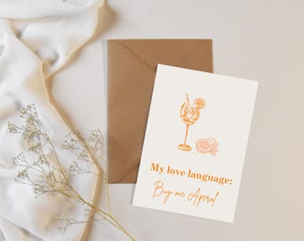 Aperol Postcard Aperol Spritz Gift Birthday Card Greeting Card Wallart Aperol Card