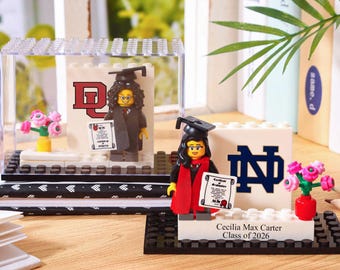 Personalized Class of 2026 Keepsake Custom Graduation Mini Figure with Display Gift Custom School Logo Photo Name,Graduation Gifts