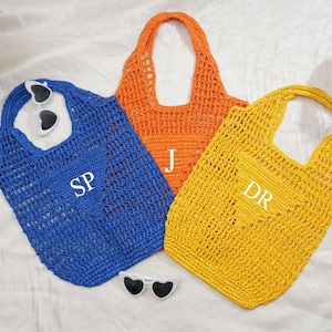 Personalized Raffia Beach Tote Bag For Women,Gift for Her,Party Favor Bag, Bridesmaid Gifts,Girls Travel Tote Bag,Tote Bag,Beach Straw Bag