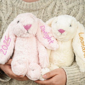 Newborn Baby Gifts,Gift For Kids Boys Girls,Easter Bunny Rabbit,Embroidered Bunny Rabbit,Monogrammed Bunny,Personalized Plush Bunny Rabbit