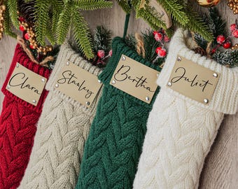 Gepersonaliseerde gebreide kerstsok: gegraveerd leeraccent