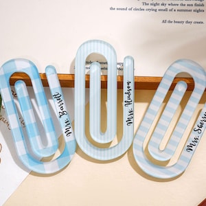 Cute Acrylic Teacher Appreciation Gift,Bookmark,Personalized Jumbo Paper Clip,Teacher Paper Clip,Custom Teacher Gift,Back to School Gift