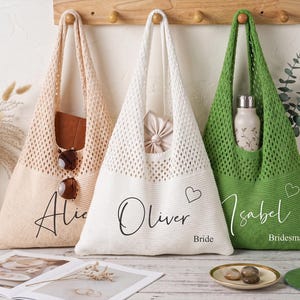 Personlig virkad strandhandduk - Broderat namn, perfekt för semester- och stranddagar, utmärkt present till familj och vänner