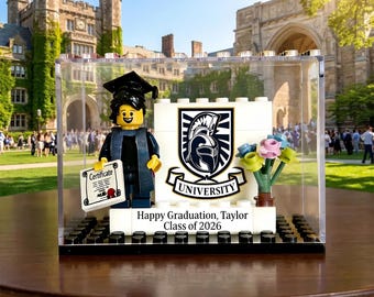 Personalized Class of 2026 Keepsake Custom Graduation Mini Figure with Display Gift Custom School Logo Photo Name,Graduation Gifts