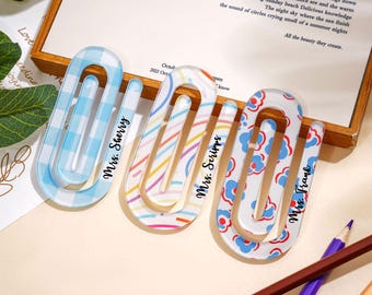 Personalized Acrylic Jumbo Paper Clip: Teacher Appreciation Gift