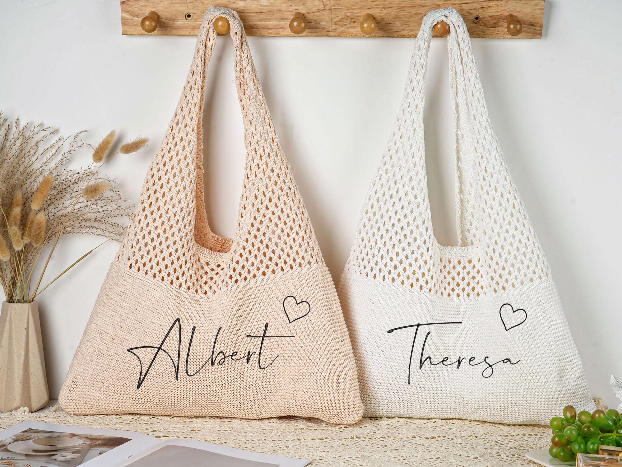 Embroidered Boho Crochet Tote