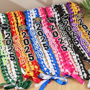 Regalo para graduados, cinta de satén trenzada personalizada, collar de graduación 2025 con nombre, estola de graduación personalizada, collar de cinta, collar trenzado, noche de graduación