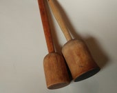 2 Vintage Wood Potato Mashers