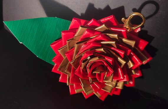 Porte-clés Fleur En Duct Tape - 9 Modèles - Fait Main - Cadeau Petit Prix